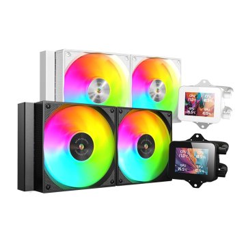 ÷ Sistema de refrigeracion liquida mars gaming mlvision240w blanco 2x120mm argb tpd 500w pantalla lcd - Imagen 2