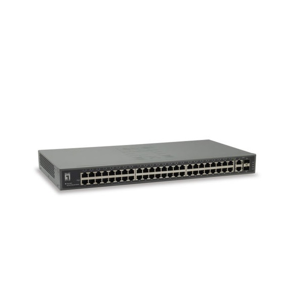 ÷ Switch level one 50-port fast ethernet switch, 2 x gigabit sfp/rj45 combo