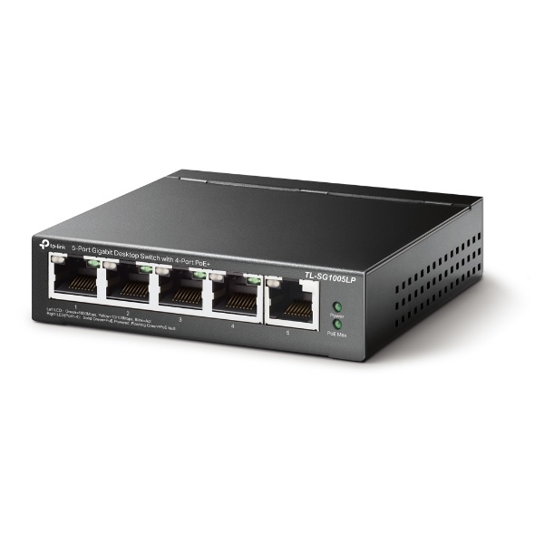 ÷ Switch no gestionable tp-link tl-sg1005lp 5p giga 4p poe+(40w) sobremesa carcasa metalica