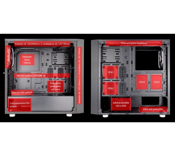Caja ATX Gaming Talius Auriga Led Rgb Lateral Cristal Templado - Imagen 6