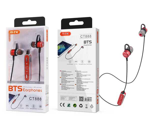 Auriculares Metal Grimer CT888 / Bluetooth 5.0 / Rellamada / Rojo / Mtk