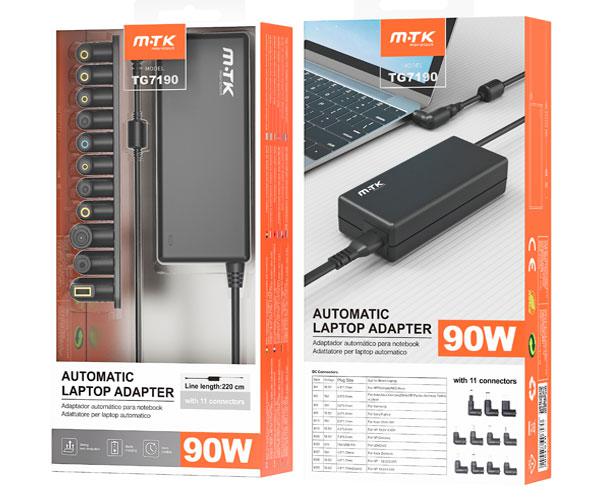 Cargador para portátil universal automático 90W / 11 conectores / 2.2m / TG7190 / MTK - Imagen 2