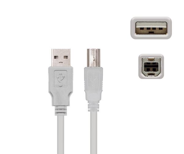 Cable USB 2.0 impresora - tipo a/b M/M 4.5m / Gris / Nanocable 10.01.0105 - Imagen 2
