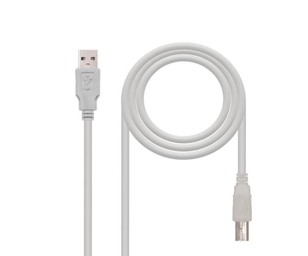Cable USB 2.0 impresora - tipo a/b M/M 4.5m / Gris / Nanocable 10.01.0105
