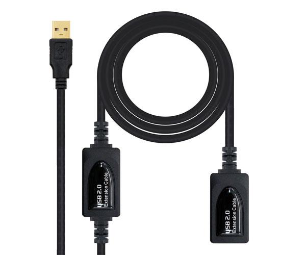 Cable USB amplificador activo USB 2.0 a/m 10 metros / Nanocable 10.01.0212