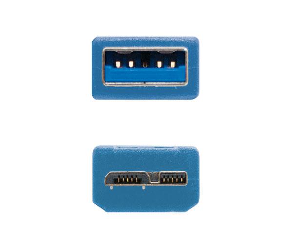 Cable USB 3.0 a Micro USB 3.0 Tipo B M/M / 0.5m / Cablexpert CCP-MUSB3-AMBM-0.5M - Imagen 4