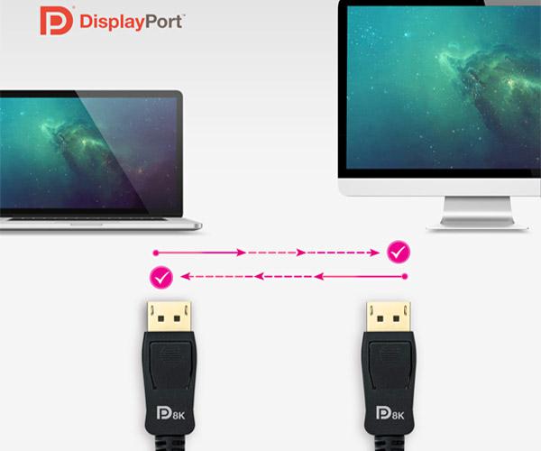 Cable Displayport a Displayport 1.4 M/M Certificado 8K / Hdr / 1 metro / Nanocable 10.15.2501 - Imagen 4