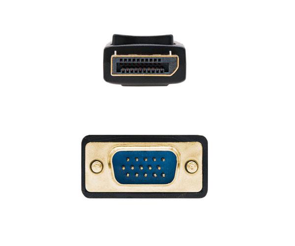 Cable Adaptador DisplayPort 1.2a a VGA / M/M / 1.2M / Negro / Nanocable 10.15.4402 - Imagen 2