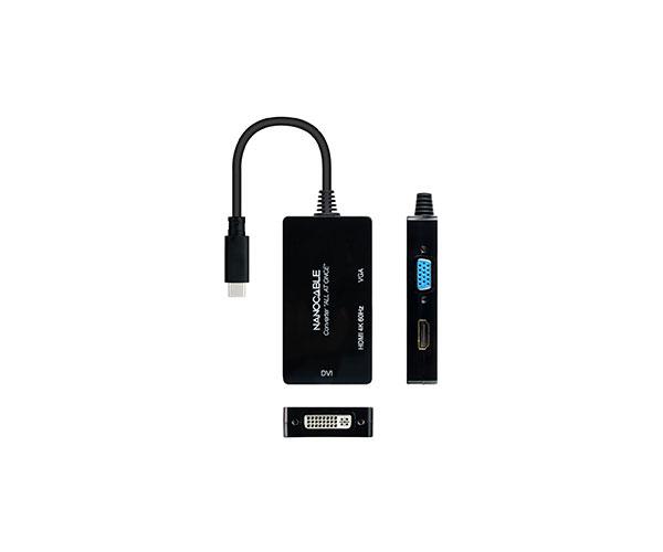 Cable adaptador Type-C a HDMI/DVI/VGA / 20cm / Negro / 10.16.4301-ALL - Imagen 3