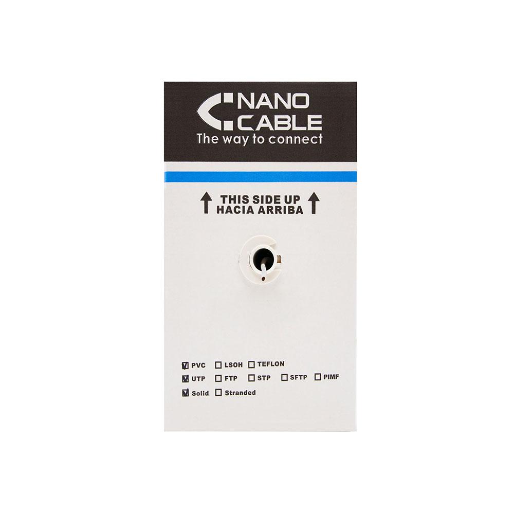 Bobina 305 metros interior Cat.6 UTP Rigido awg24 polietileno / Gris / Nanocable 10.20.0504 - Imagen 2