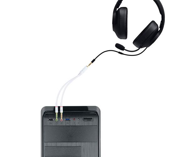 Cable adaptador de audio Jack 3.5mm auricular + Microfono h/m-m / 20cm / 10.24.1203 - Imagen 4