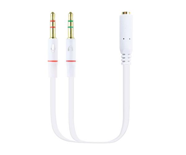 Cable adaptador de audio Jack 3.5mm auricular + Microfono h/m-m / 20cm / 10.24.1203