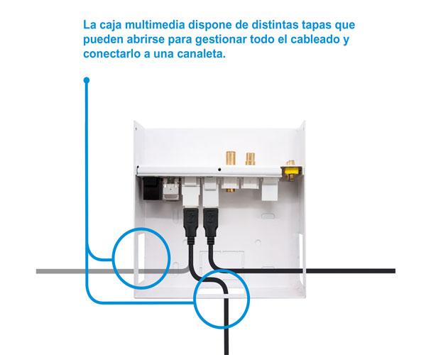 Caja conexiones multimedia de pared / Nanocable / 10.35.0003 / Blanco - Imagen 4