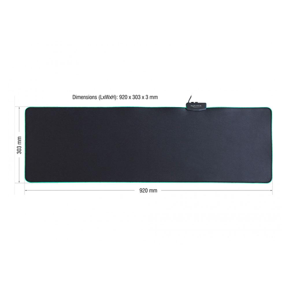 Alfombrilla Gaming Delock Negra / 920 x 303 x 3 mm / USB / Iluminación RGB / 12555 - Imagen 2