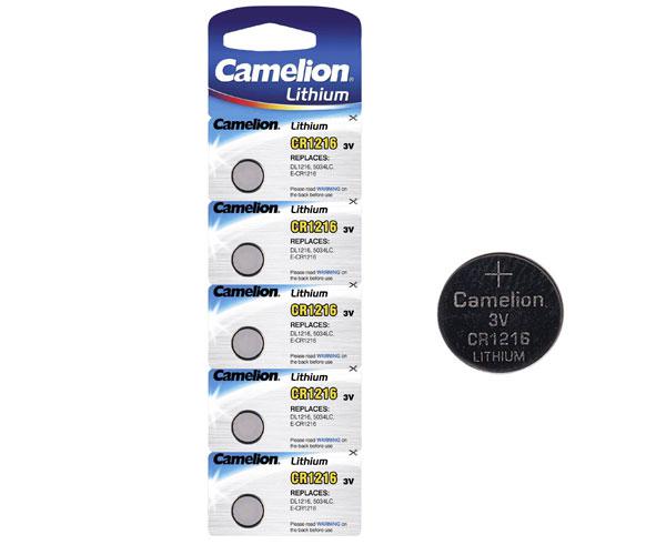 Pila boton litio CR1216 3v Camelion (5 uds)
