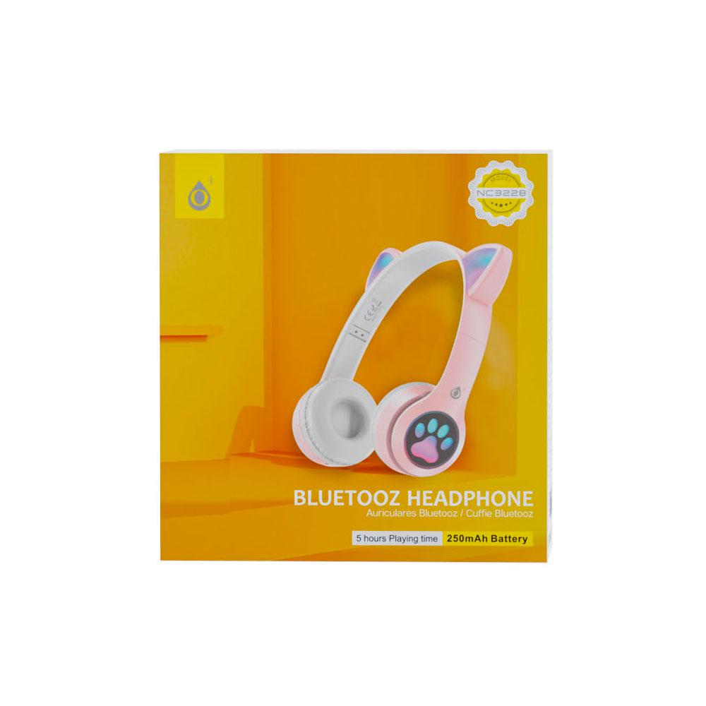 Auriculares Bluetooth Nc3228 Orejas de Gato Rosa / 250Mah / MP3 / Fm / MicroSd / Iluminacion Led / One+ - Imagen 3