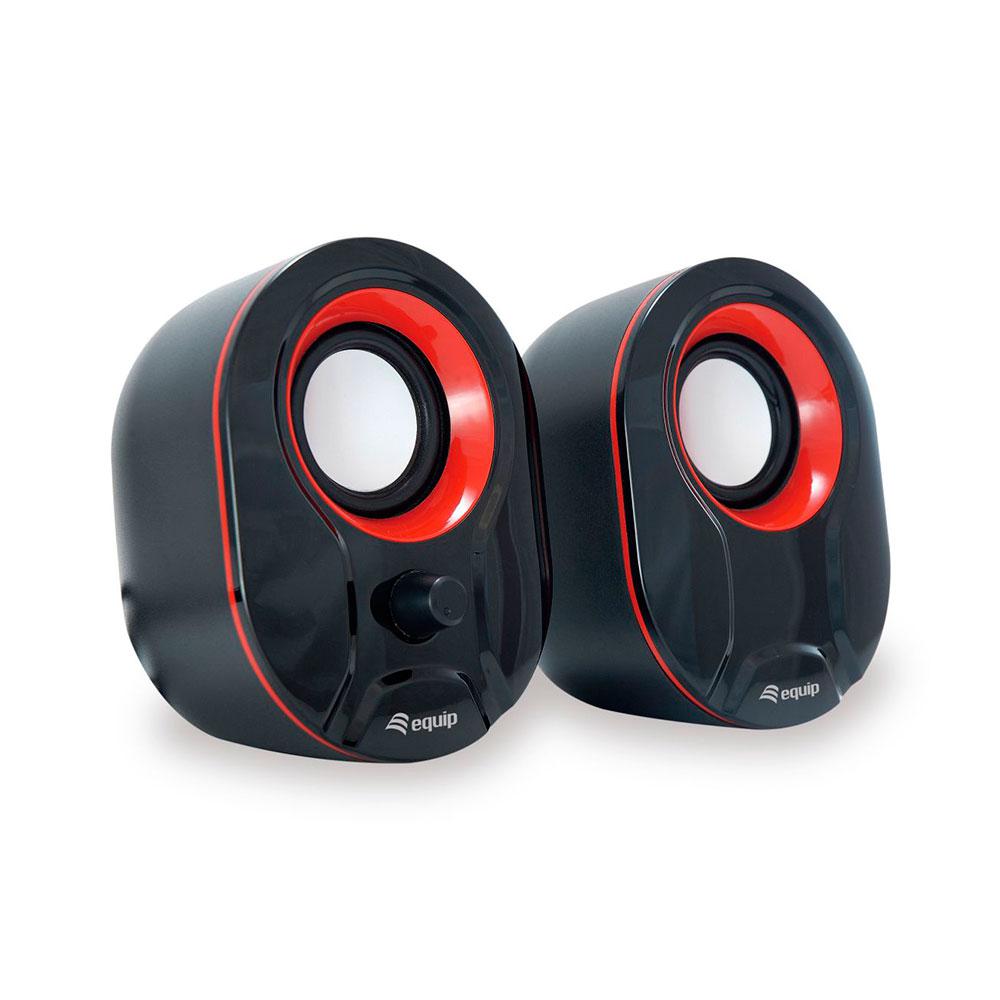 Altavoces 2.0 Equip Life 6w RMS Jack 3.5 Control de volumen / USB / Negro y rojo / 245332"