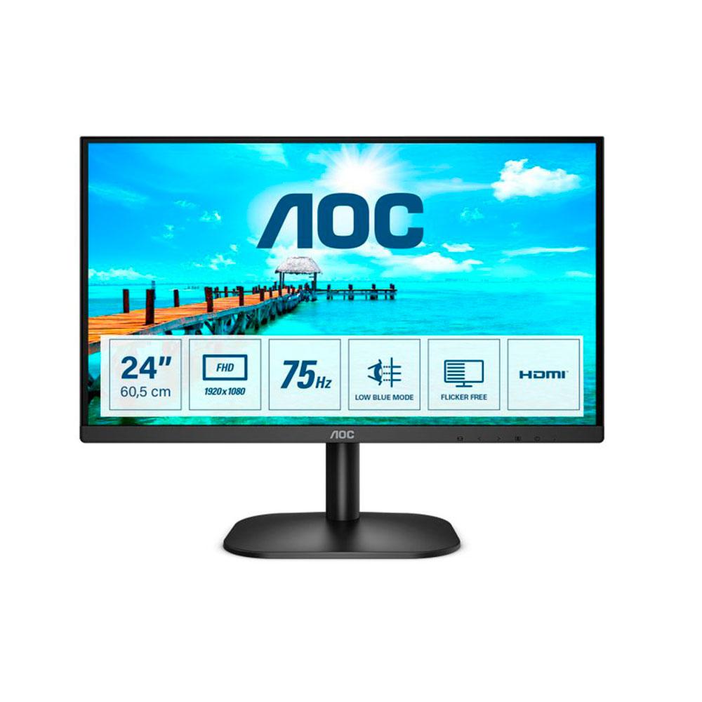 Monitor AOC 24B2XHM2 / 24 / FULLHD / 4ms / VGA-HDMI / Negro"