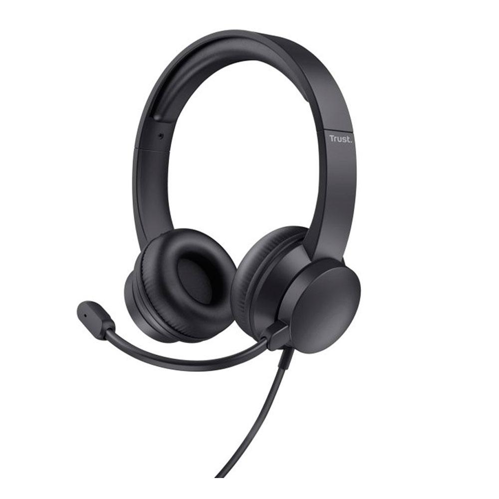 Auriculares Trust Ayda / Jack 3.5mm / Micro plegable / 40mm / Cable 1.8m / Negro / 25087