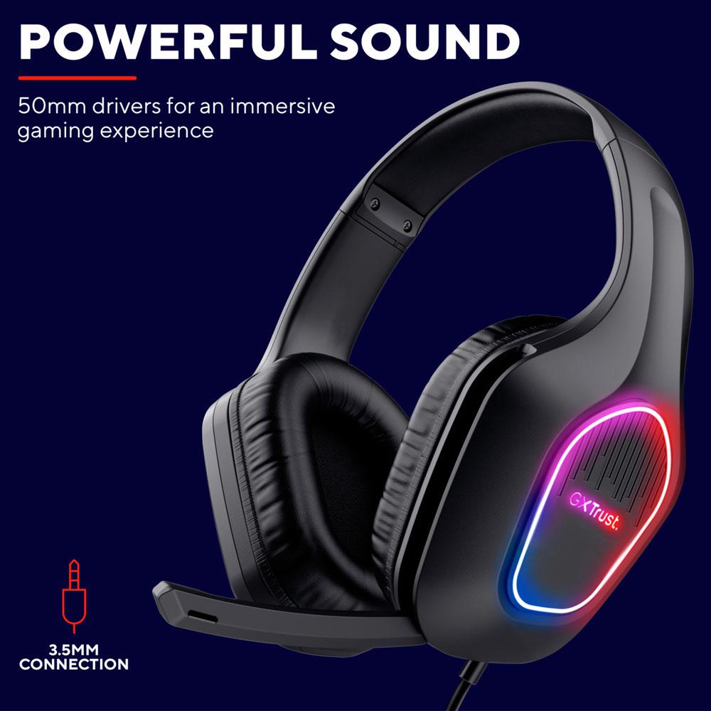 Auriculares Trust Gaming GXT 416 Zirox / Jack 3.5mm / Usb / Iluminacion Led / Micro Flexible / 25331 - Imagen 4