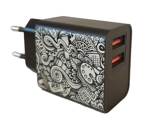 Cargador de red Usb x2 / 12w / Be Original Emojitech Smile / TEC2502 - Imagen 3