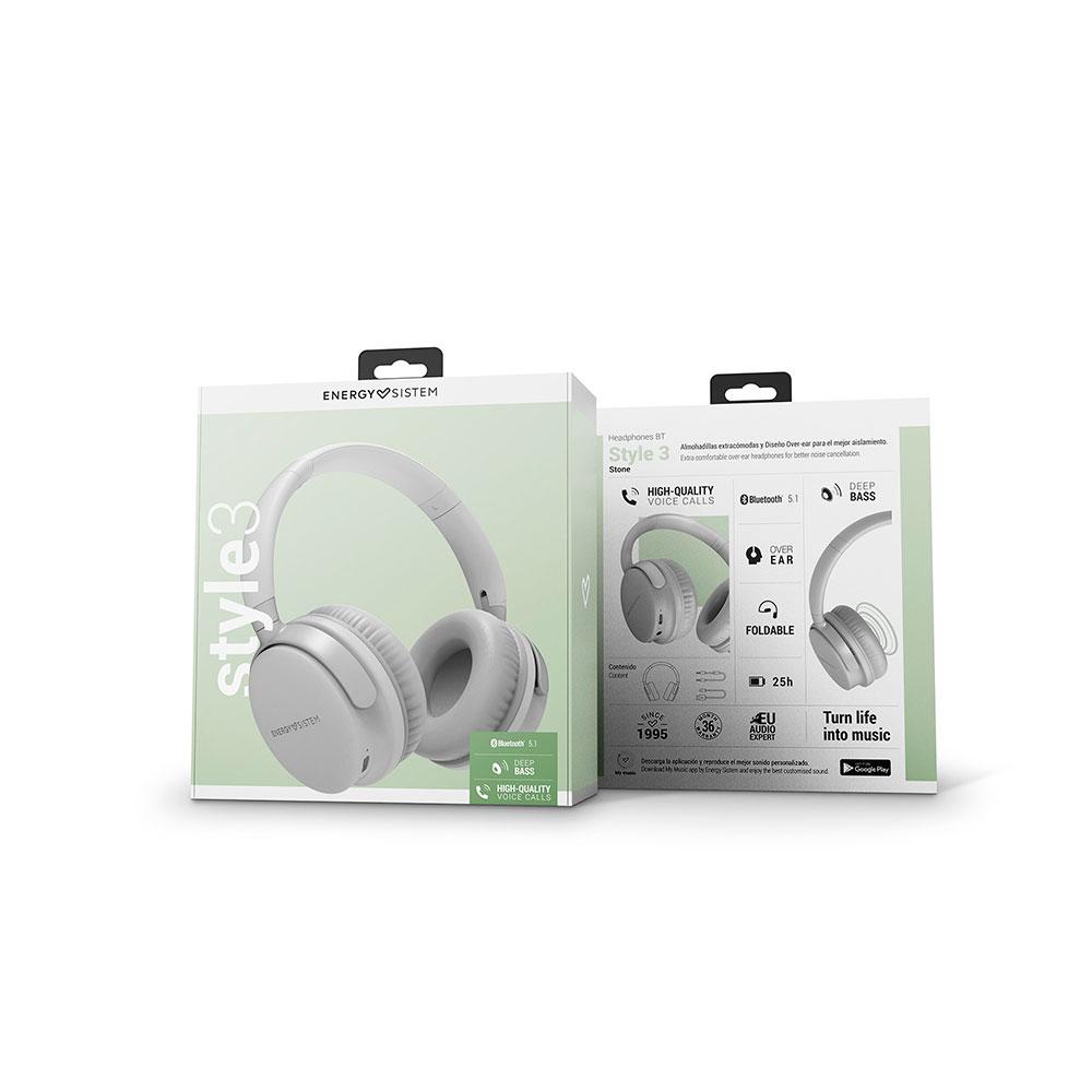Auriculares Bluetooth Energy Sistem Style 3 / BT5.1 / 25h Bateria / Diseño Plegable / Graves Profundos / Gris / 453030 - Imagen 6