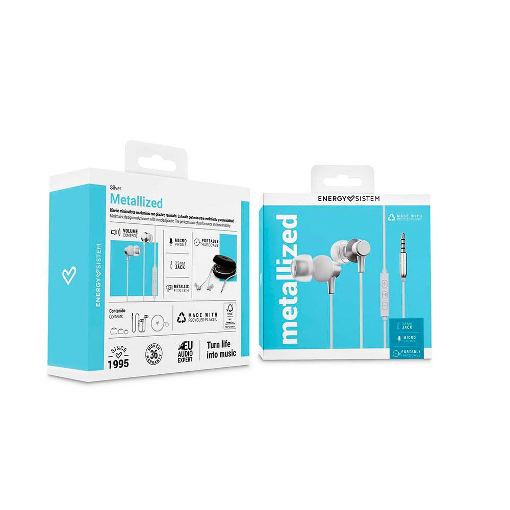 Auriculares Energy Sistem Metallized / Cable 1.2 / Microfono Integrado / Control de Volumen / Blanco / 457229 - Imagen 6