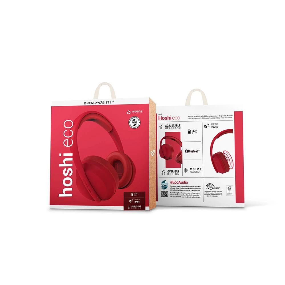 Auriculares Bluetooth Energy Sistem Hoshi Eco / BT5.3 / 23h Bateria / Diadema ajustable / Graves Profundos / Rojo / 457557 - Imagen 6