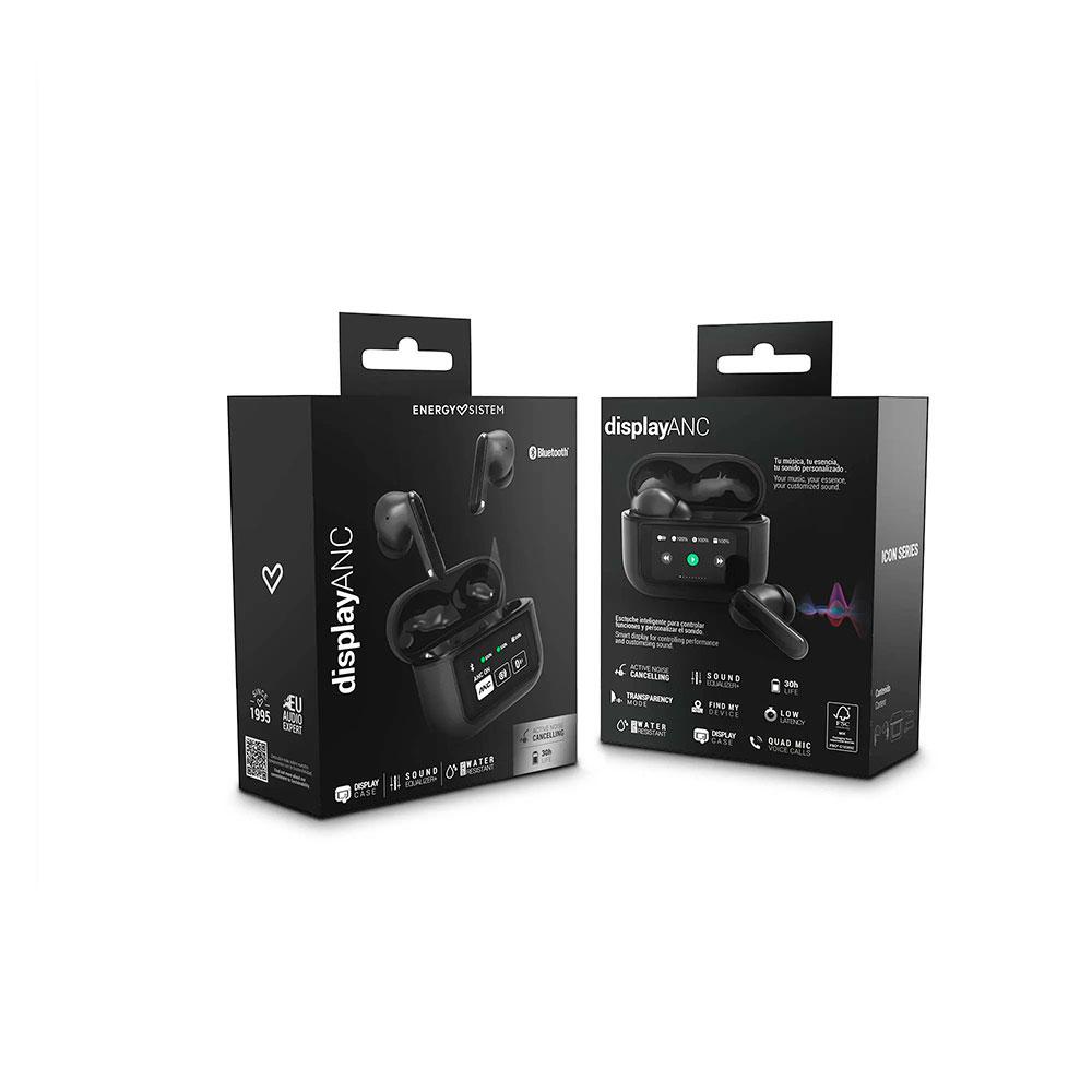 Auriculares Inalambricos Bluetooth Energy Sistem Display ANC / Cancelacion de ruido / IPX5 / Pantalla en estuche / Negro / 459179 - Imagen 6