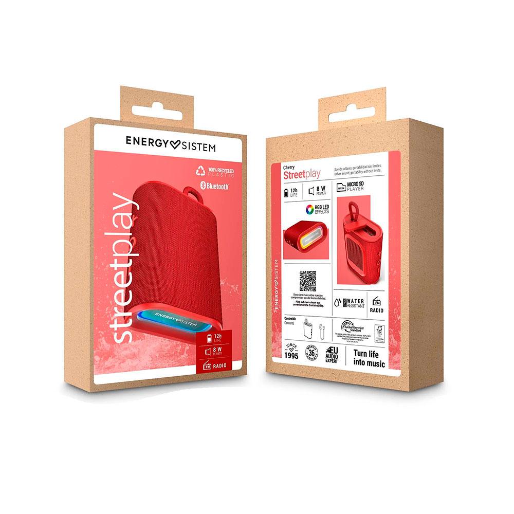 Altavoces Bluetooth Energy Sistem Streetplay / IPX6 / 12h de Autonomia / Lector Micro SD / Luces LED / Manos Libres / Rojo / 459247 - Imagen 6