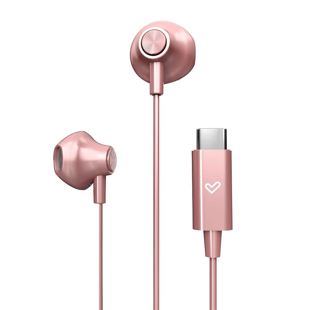 Auriculares Energy Sistem EasyPods / Conector Type-C / Cable 1.2 / Microfono Integrado / Control de Volumen / Rosa / 459285