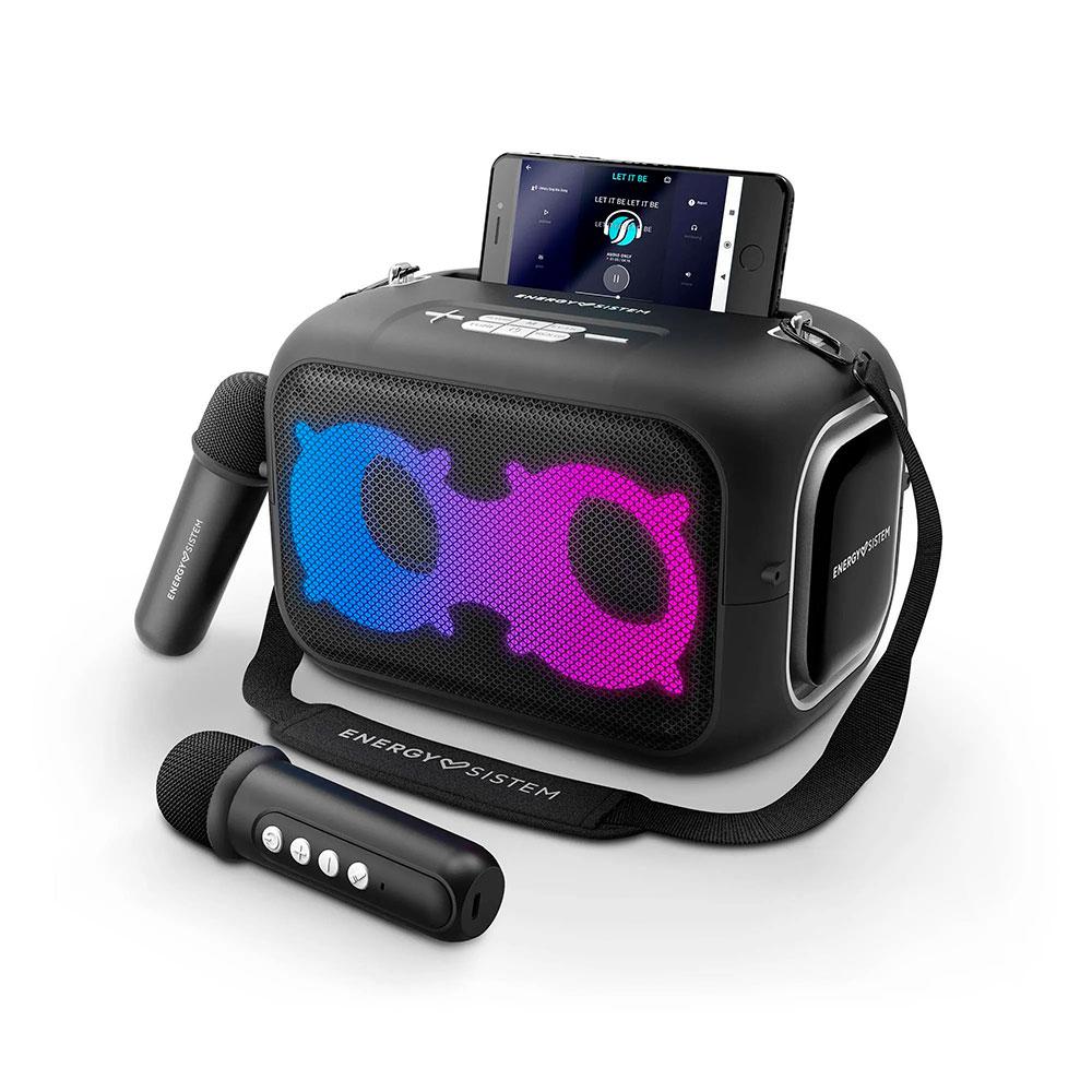Altavoces Bluetooth Energy Sistem Karaoke / Bluetooth 5.4 / 60W / IPX4 / 2 Microfonos Inalambricos / Luces LED / Verde / 459339
