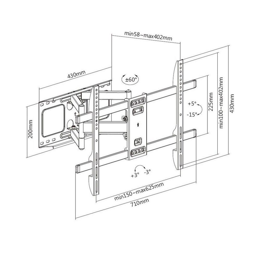 Soporte TV de 37 - 80 Doble brazo inclinable y giratoria Max. Vesa 600X400 Hasta 60Kg / 650335" - Imagen 4