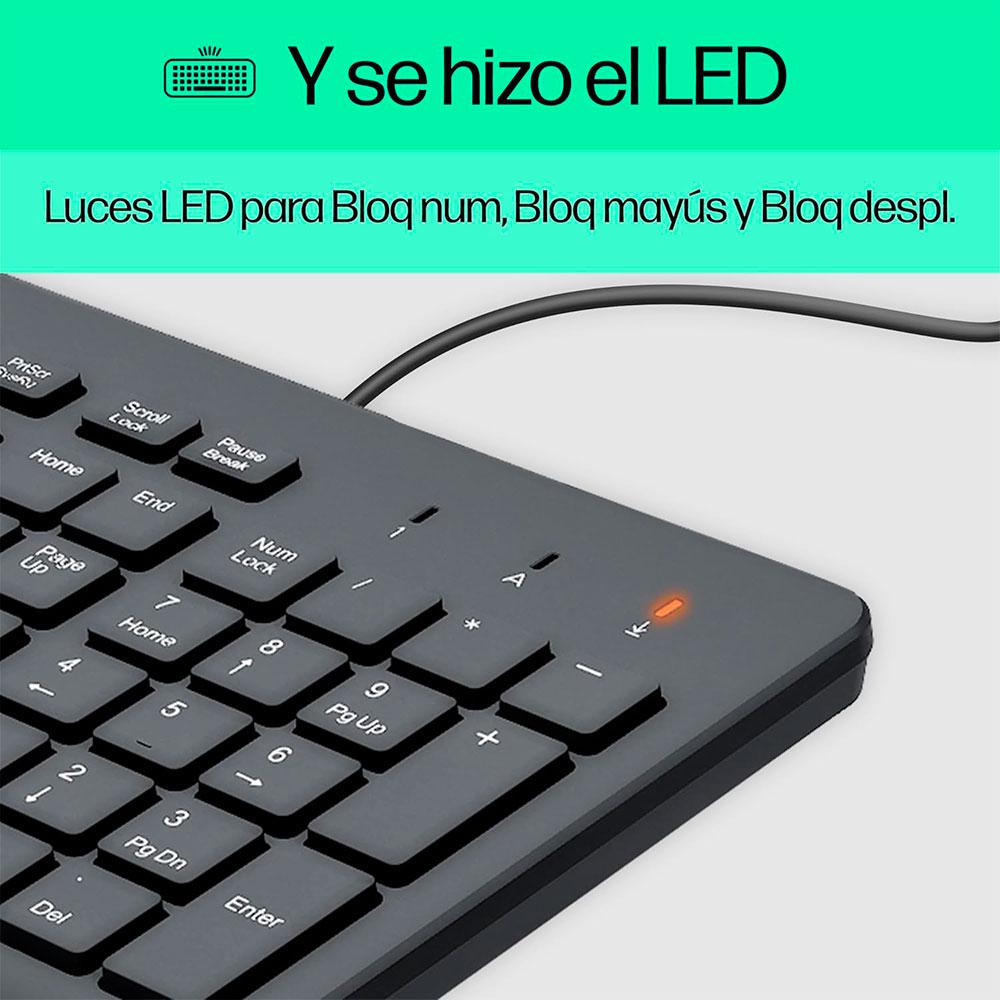 Teclado con cable HP 150 / USB / Negro / 664R5AA - Imagen 2