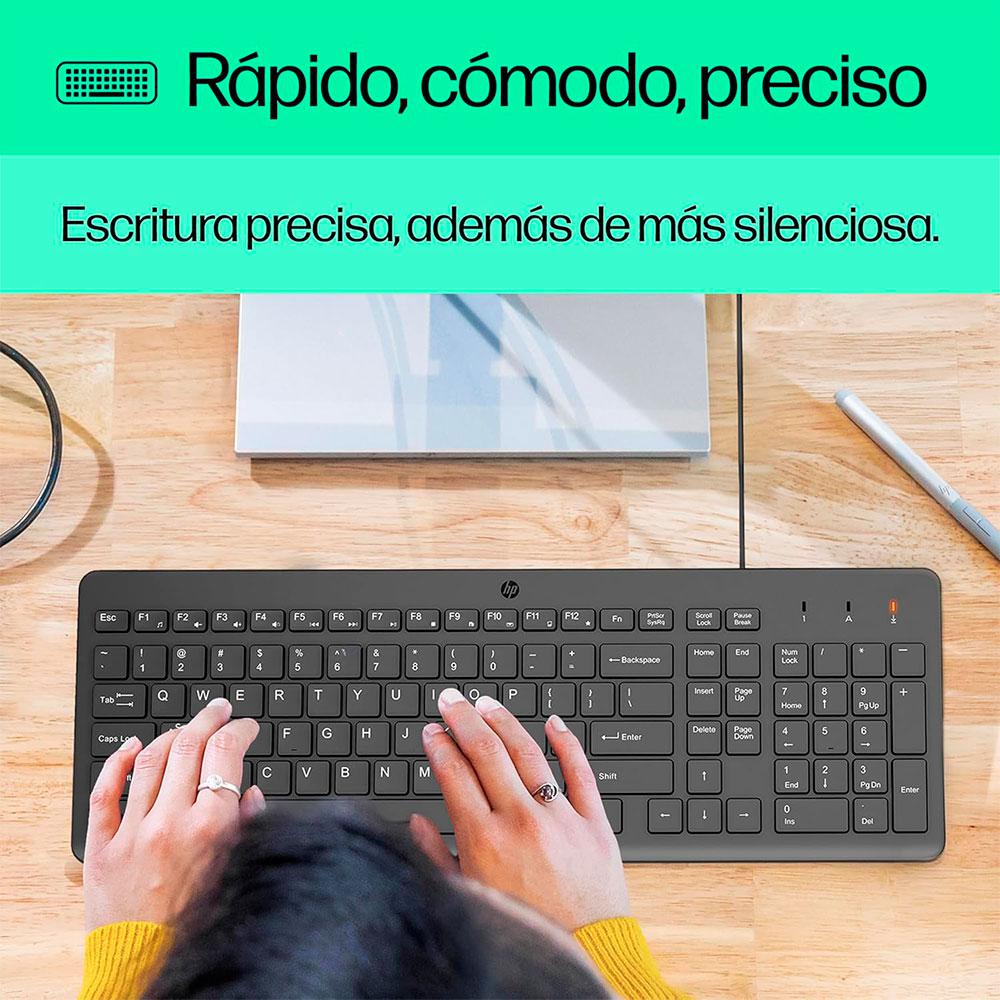 Teclado con cable HP 150 / USB / Negro / 664R5AA - Imagen 3