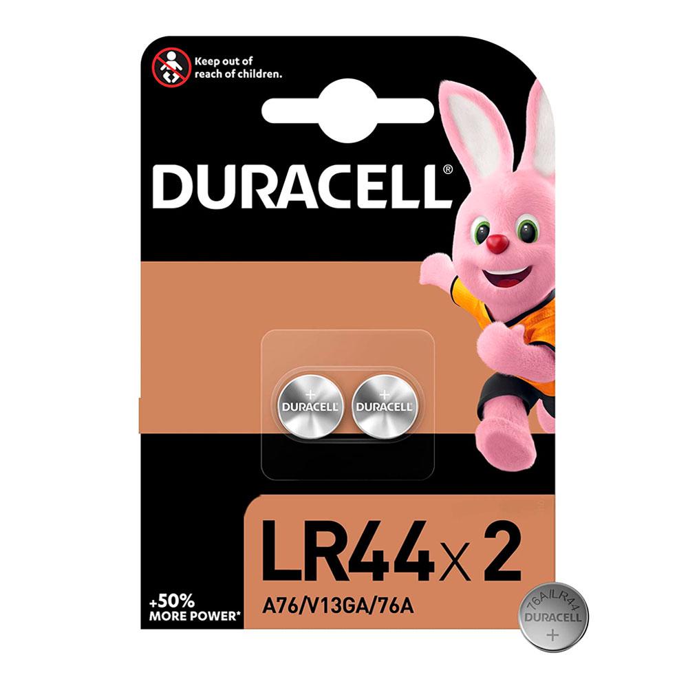 Pila boton Alcalina LR44 Duracell / 1.5V / 76A / A76 / V13GA / Ag13 / (2 Uds) 950383
