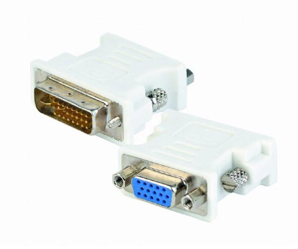 Adaptador DVI-I 24+5 macho a VGA hembra / Blanco / Cablexpert a-dvi-vga
