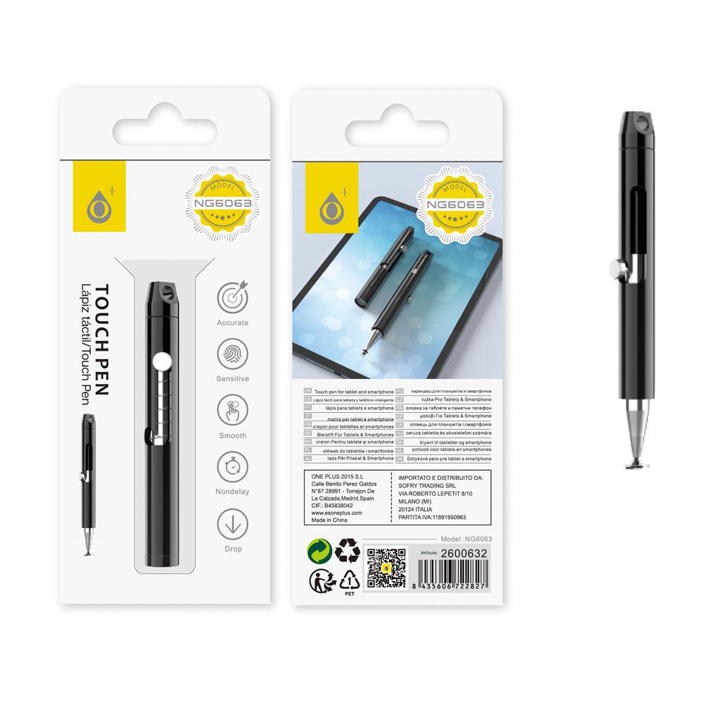 Lapiz tactil - Puntero para Tablet - Smartphones / NG6063 / Plata / One+ / 2600630