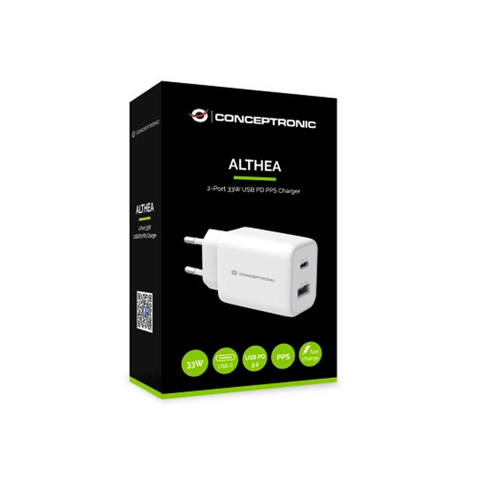 Cargador de red Usb + Type-C / 33w / Blanco / Quick Charge 3.0 / Conceptronic / ALTHEA11W - Imagen 2