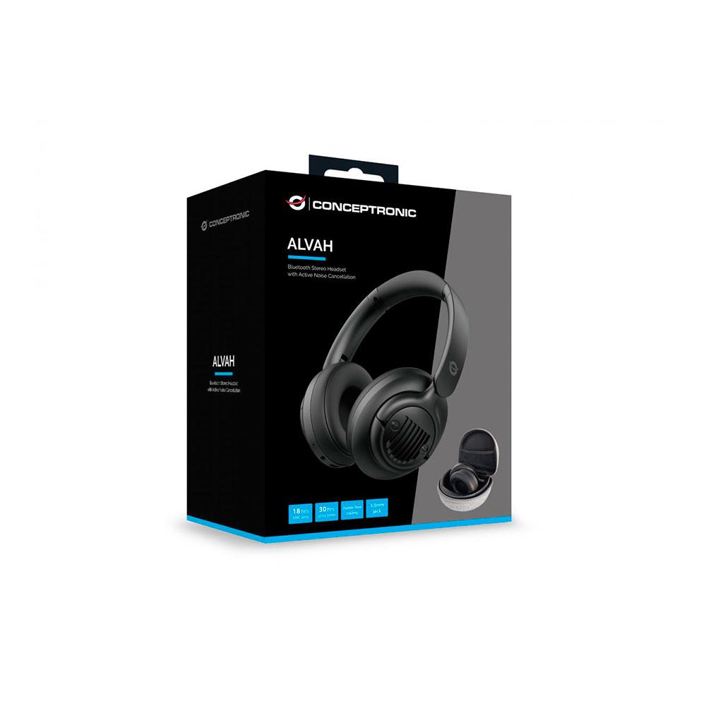 Auriculares Inalambricos Diadema Conceptronic Alvah02b / Bluetooth / Cancelacion de Ruido / Negro / ALVAH02B - Imagen 2