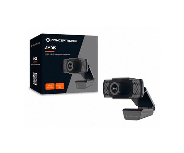 Webcam con Microfono Conceptronic AMDIS01B / Full HD / Usb / 3.6mm / Angulo vision 90º - Imagen 2