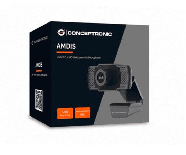 Webcam con Microfono Conceptronic AMDIS01B / Full HD / Usb / 3.6mm / Angulo vision 90º - Imagen 3