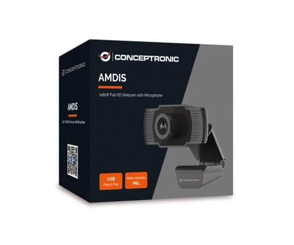 Webcam con Microfono Conceptronic AMDIS04R / Full HD 1080p / Usb / Foco fijo / 3.6mm / Angulo vision 65º - Imagen 2