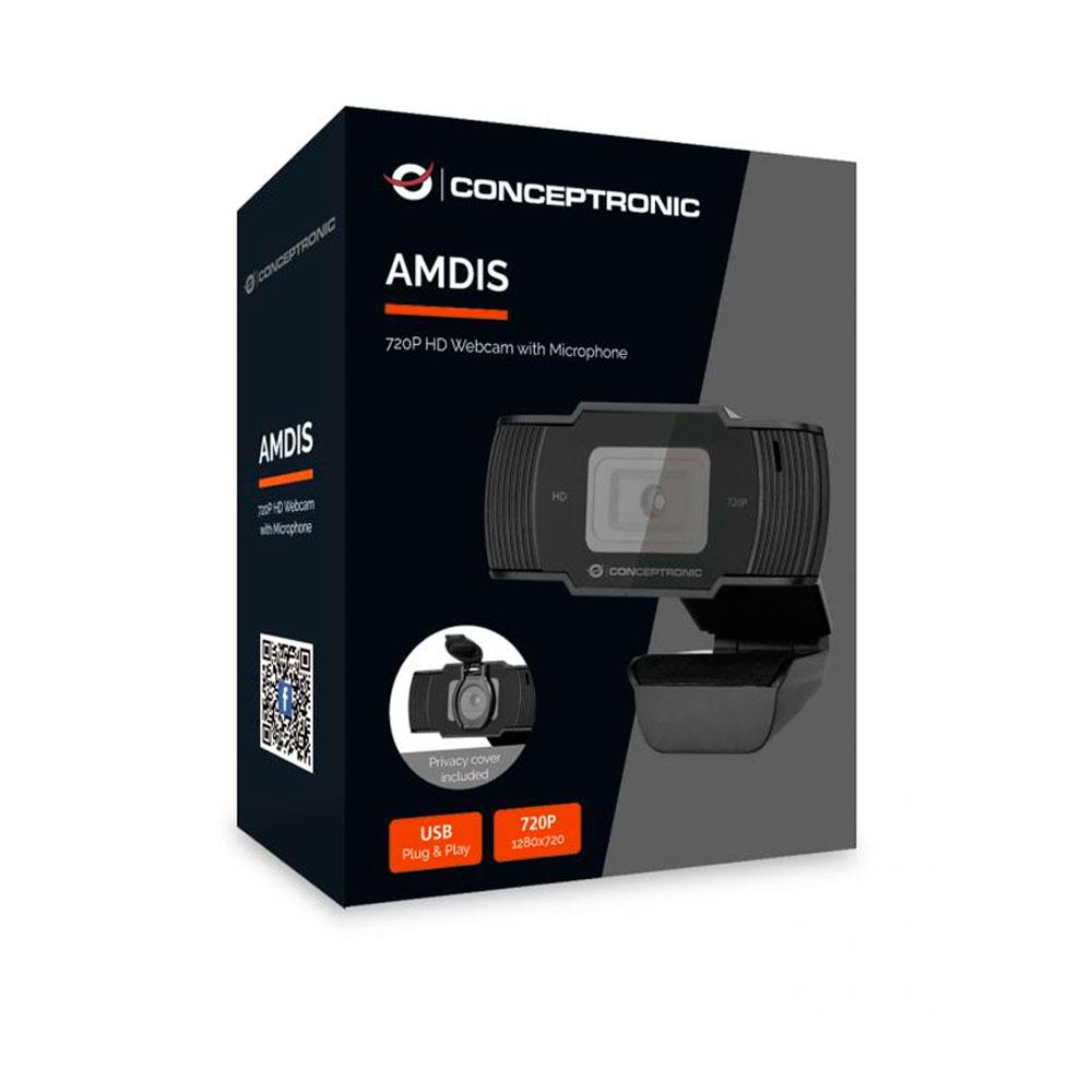 Webcam con Microfono Conceptronic AMDIS05B / Full HD 720p Interpolado / Usb / Foco fijo / 3.6mm / Angulo vision 68º - Imagen 3