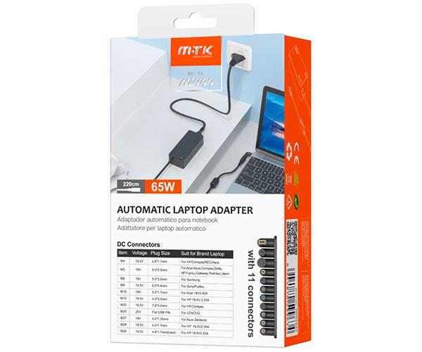 Cargador para portátil universal automático 65W / 11 conectores / 1.2m / AT963 / Mtk - Imagen 3