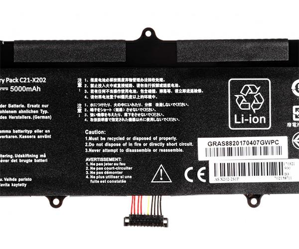 Batería compatible para portátil ASUS x201e / x202e / s200 / s200e 7.4v 4500MAH AS88 - Imagen 5