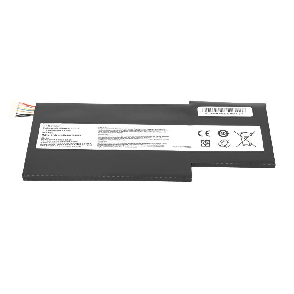 Batería compatible para portátil MSI BTY-M6K 11.4V 4300mAh Mitsu - Imagen 2