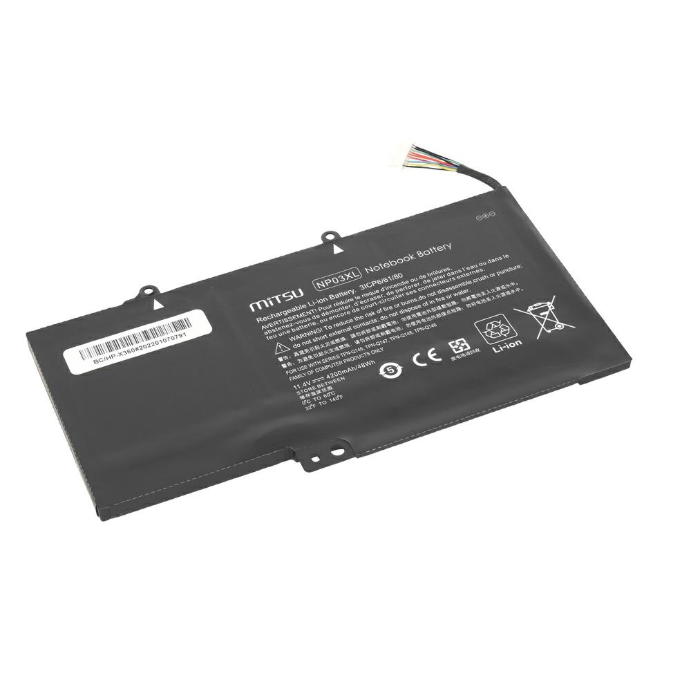 Batería compatible para portátil HP NP03XL 11.4V 4200 mAh Mitsu - Imagen 2