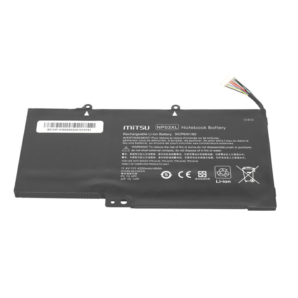 Batería compatible para portátil HP NP03XL 11.4V 4200 mAh Mitsu - Imagen 3