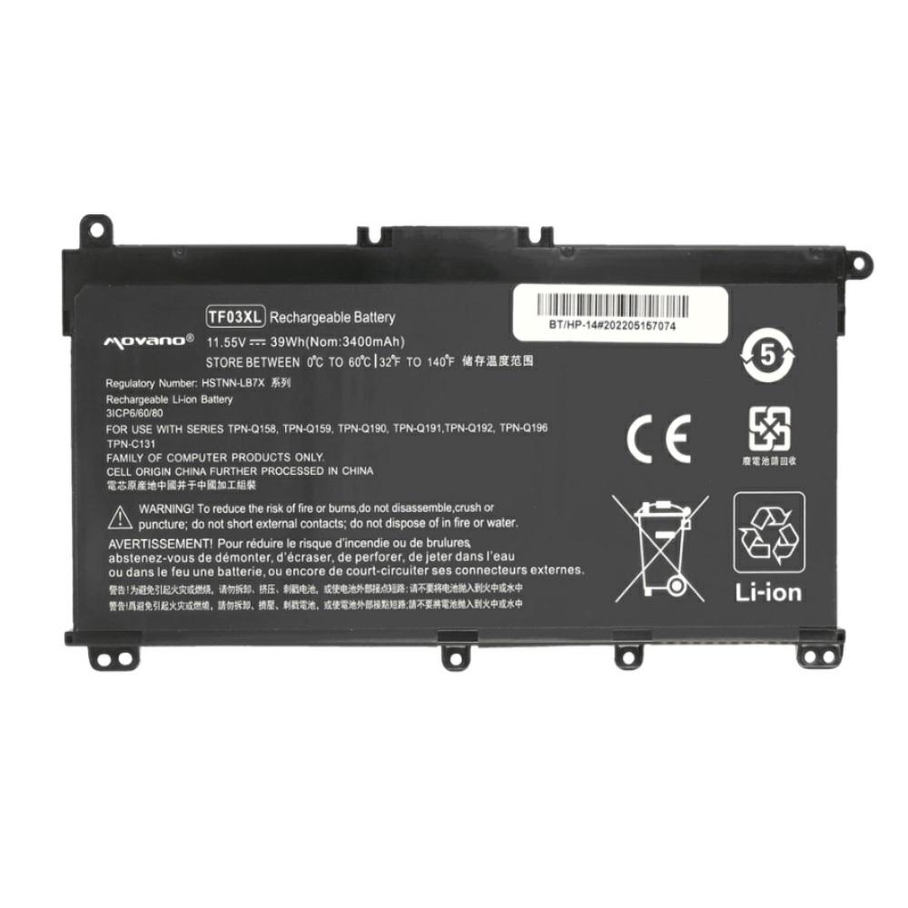 Batería compatible para portátil HP TF03XL 11.55V 3400mAh Movano - Imagen 5